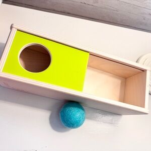 Montessori Lovevery Wooden Sliding Top Box from the Thinker Kit